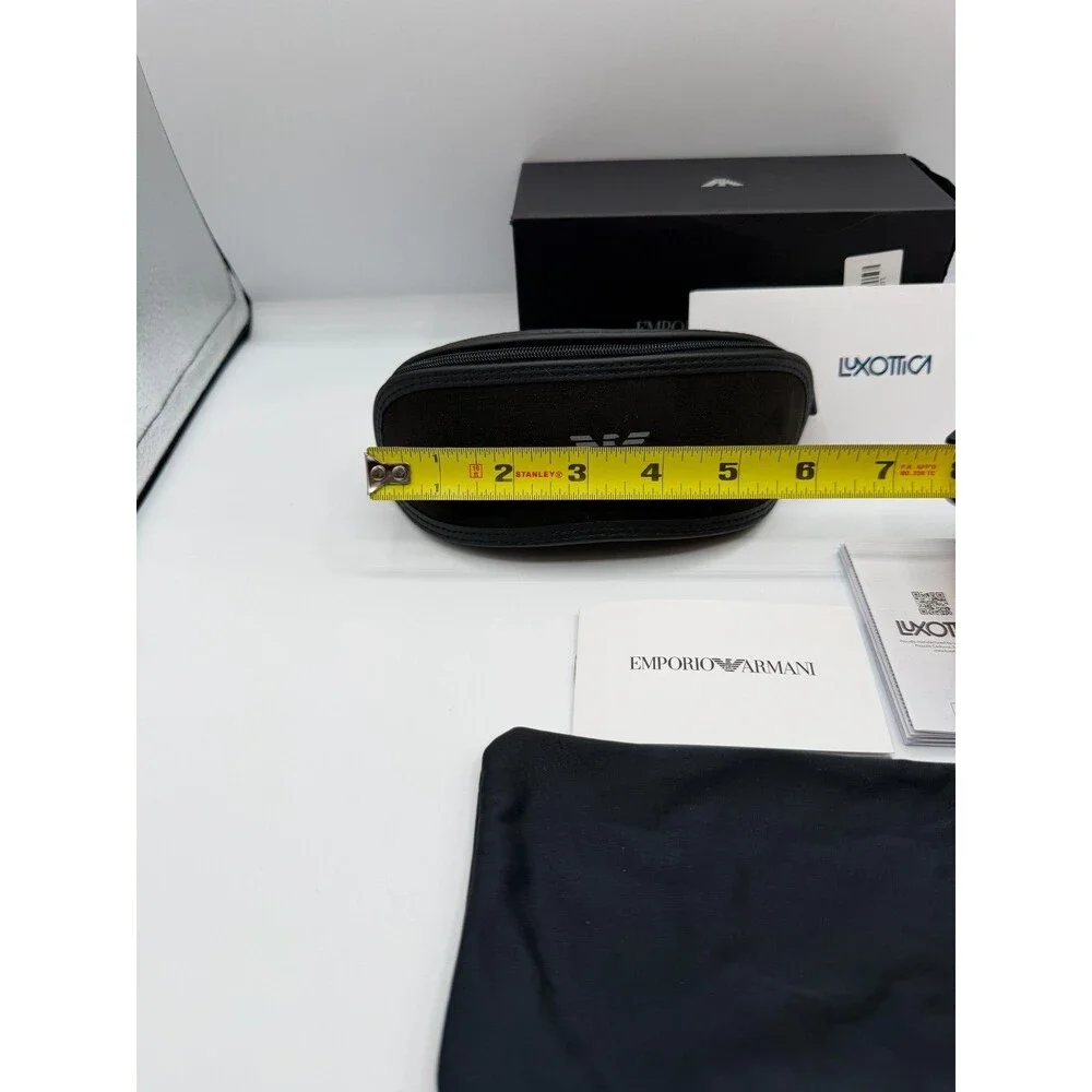 Emporio Armani Sunglasses Case Box Set w/ Pouch & Papers Authentic Black EUC